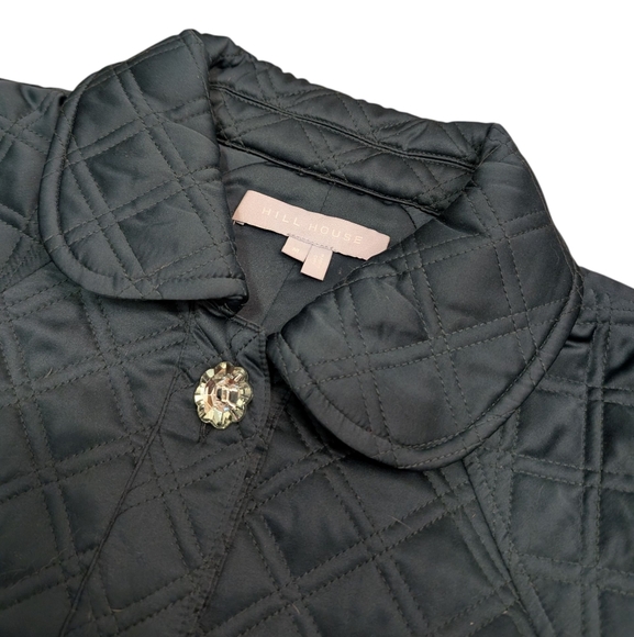 Hill House The Quilt Coat Dark Green Satin Size Medium - Picture 3 of 10